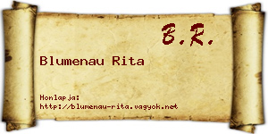 Blumenau Rita névjegykártya