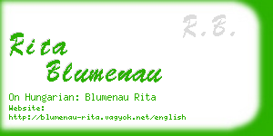 rita blumenau business card